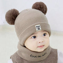 Load image into Gallery viewer, Winter baby scarf hat
