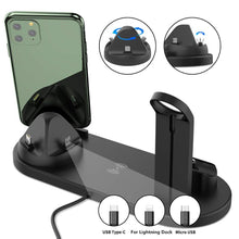 Load image into Gallery viewer, 4 in 1 Wireless Charging Stand Apple Watch iPhone
