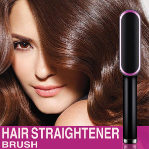 Brush hair straightener