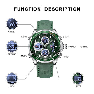 Chronograph sports wristwatch alarm clock
