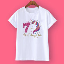 Load image into Gallery viewer, Unicorn Birthday Girls T-Shirt 1-12 Birthday
