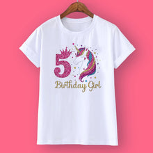 Load image into Gallery viewer, Unicorn Birthday Girls T-Shirt 1-12 Birthday

