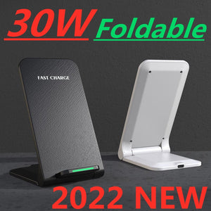 30W Wireless Charger Stand Pad for  iPhone & Samsung S21 S20